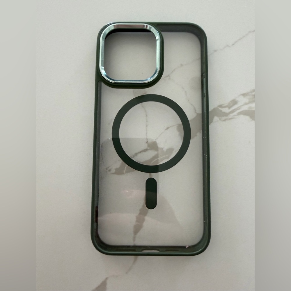 Clear Green MagSafe-Style Phone Case for iPhone